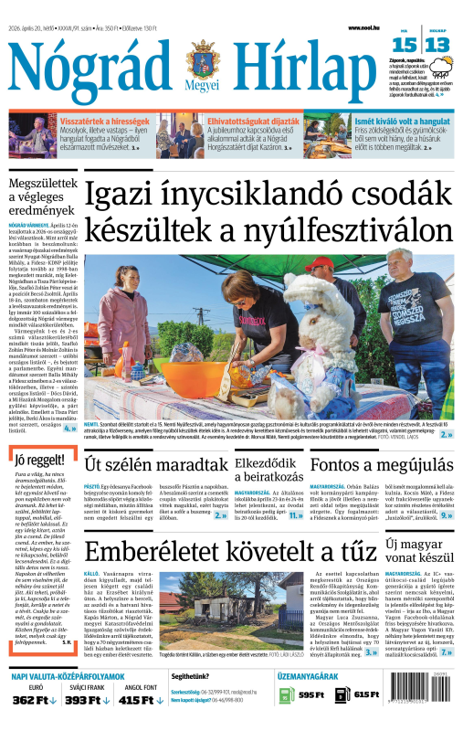 Digitális - Nógrád Megyei Hírlap